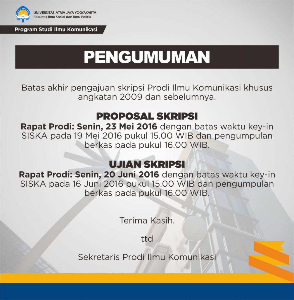 PENGUMUMAN RAPAT PRODI TERAKHIR